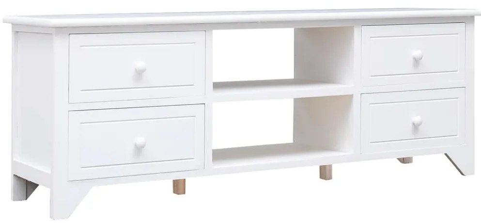 fehér tömör császárfa TV-szekrény 108 x 30 x 40 cm