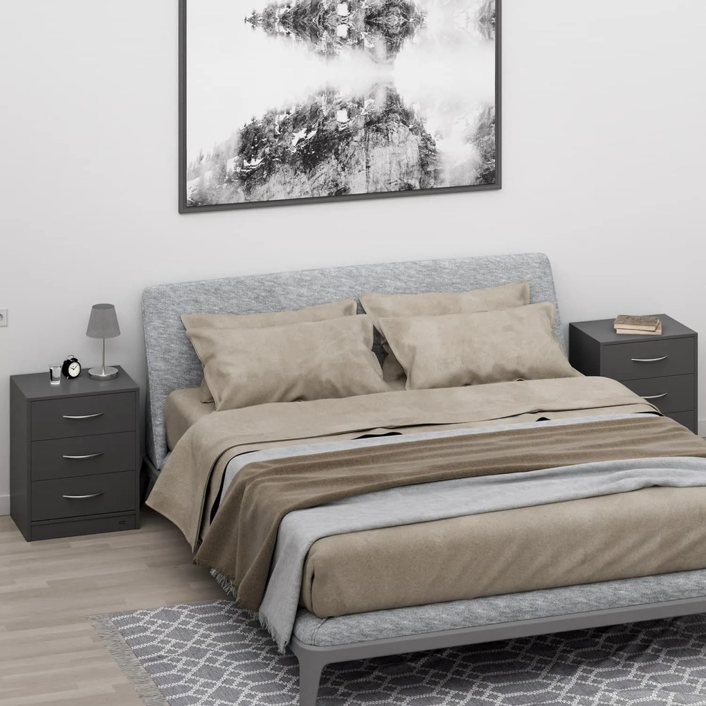 ELOISE éjjeliszekrény világítással, 54x39x28cm, antracit Casaria