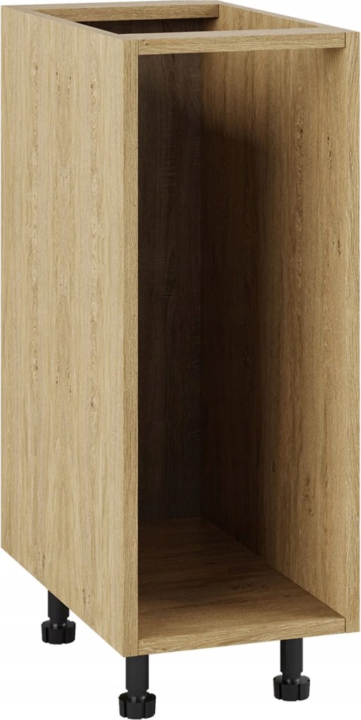 Tölgyfa testű alsó konyhaszekrény 30/82-es méretben, tartozékokkal