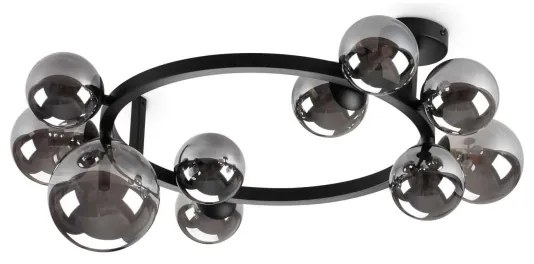 Ideal Lux - LED Felületre szerelhető csillár PERLAGE 10xG9/3W/230V átm. 70 cm fekete/füstös