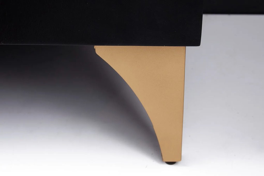 Design komód Venetia 177 cm fekete-arany