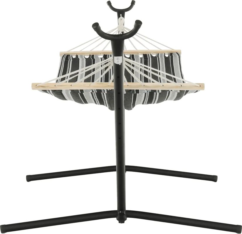 Függőágy állvány nélkül, szürke/fehér, EVANA NEW