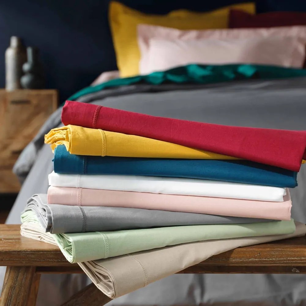 Szürke pamut lepedő 240x300 cm Lina – douceur d'intérieur