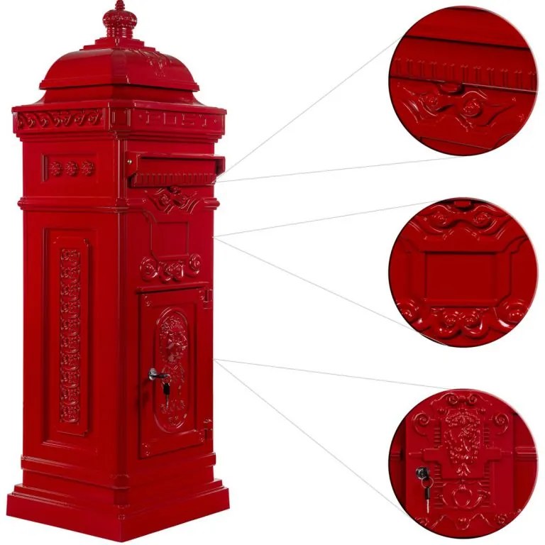 STILISTA Antik postaláda 102,5 x 34 x 30 cm piros