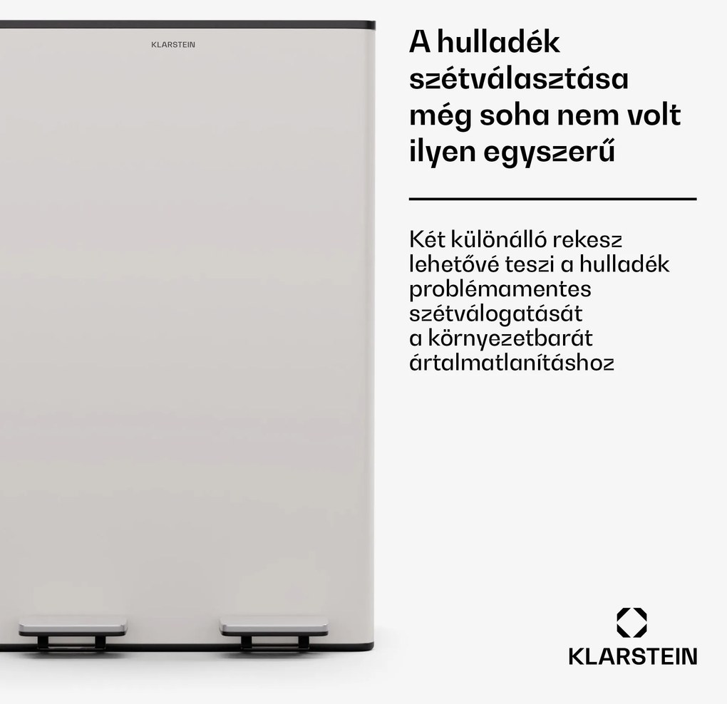 Klarstein EcoVista, hulladékgyűjtő komposztálóval, 60 l + 3 l/tároló, + komposztáló, Soft-Close