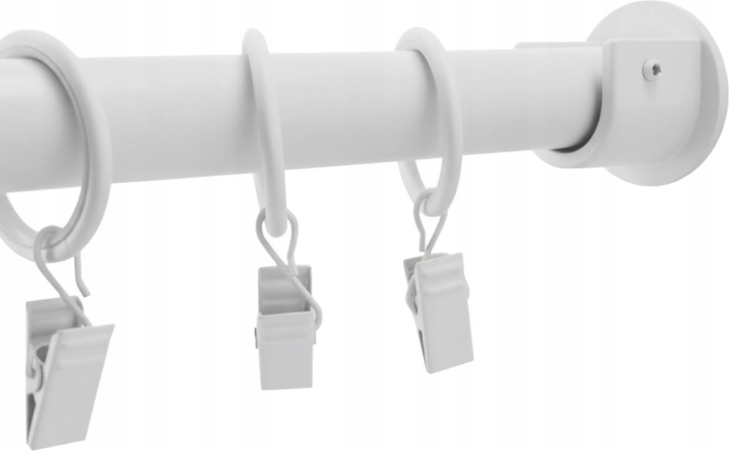 Függönykarnis Szimpla Fém 19 mm Fehér kerekek 140 cm