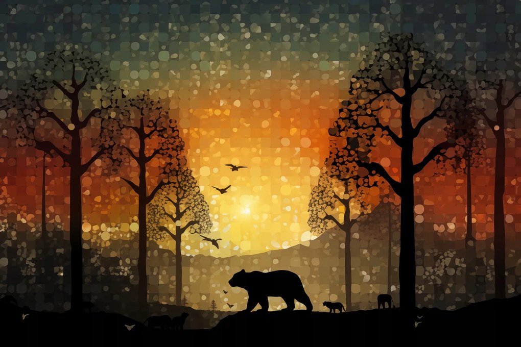 Poszter 60x40cm Nyugat a vadregényes erdőben