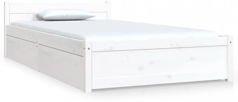 vidaXL fehér ágykeret fiókokkal 90 x 200 cm
