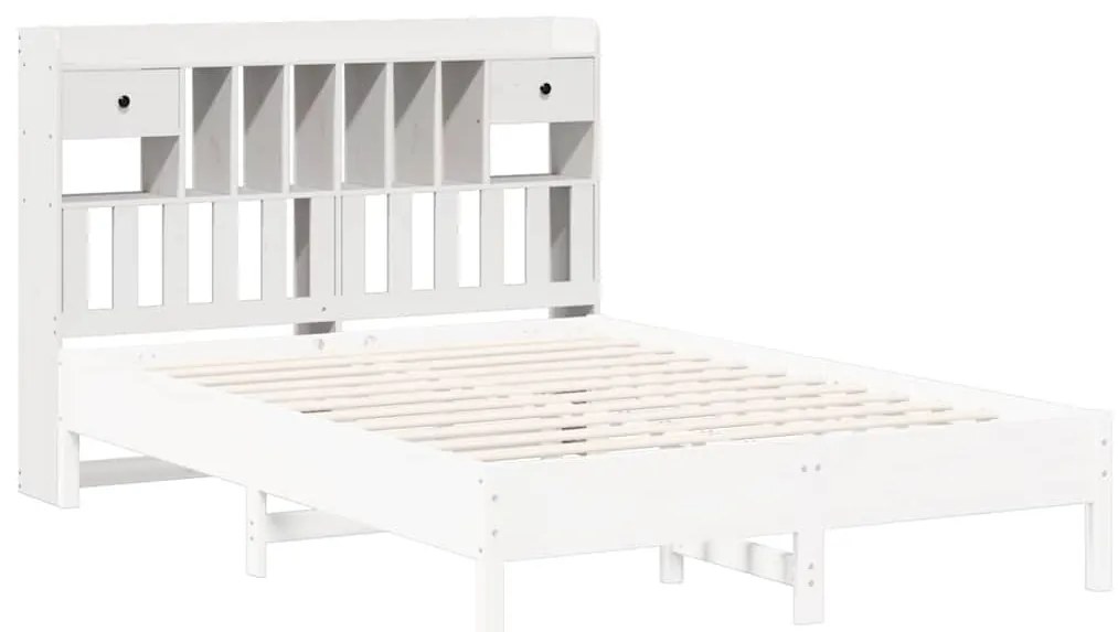 fehér tömör fenyőfa fejtámla tárolóval 150 cm