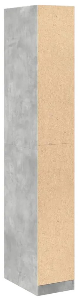 betonszürke szerelt fa ruhásszekrény 30 x 50 x 200 cm