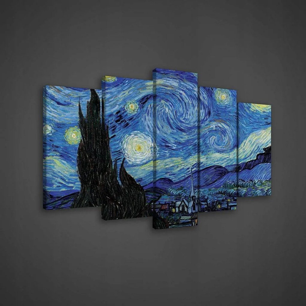 Vászonkép 100x60 Éjszaka Csillag Van Gogh tájkép éjszaka csillagok hold