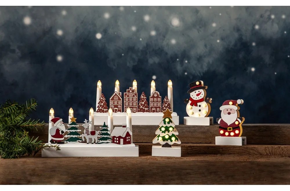 Fehér fénydekoráció karácsonyi mintával Freddy – Star Trading