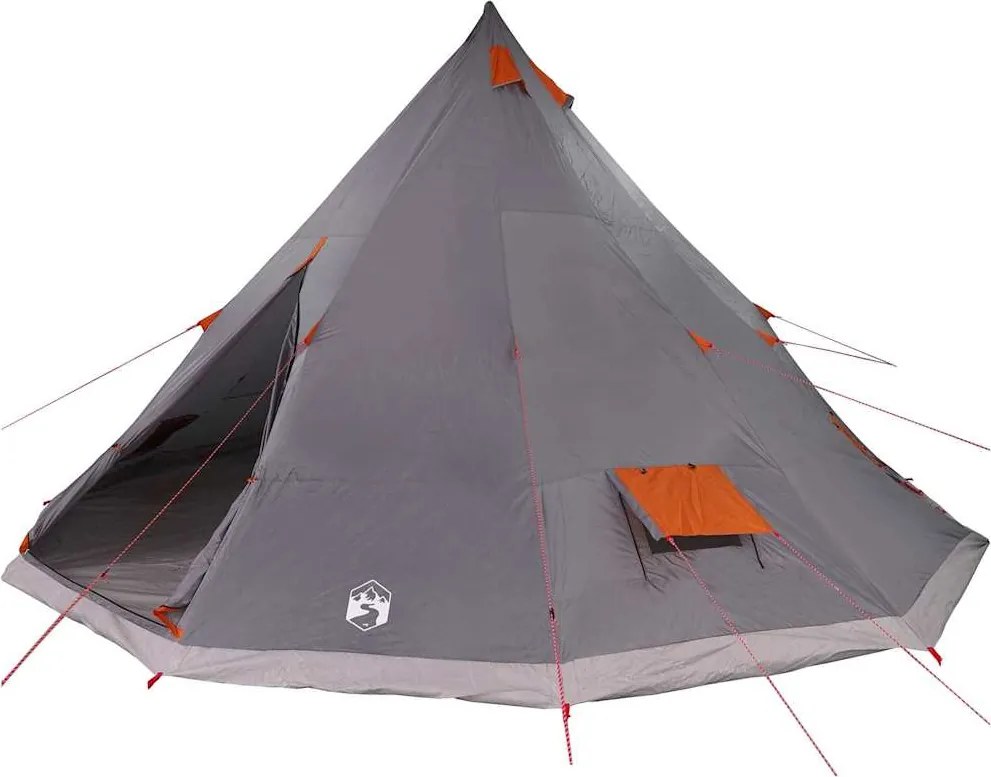 vidaXL Családi Tipi sátor Tipi Szürke és narancs 560 x 560 x 300 cm