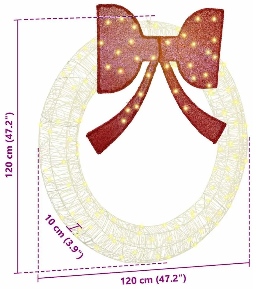 Koszorú 150 LED-del Meleg fehér 120 cm Akril