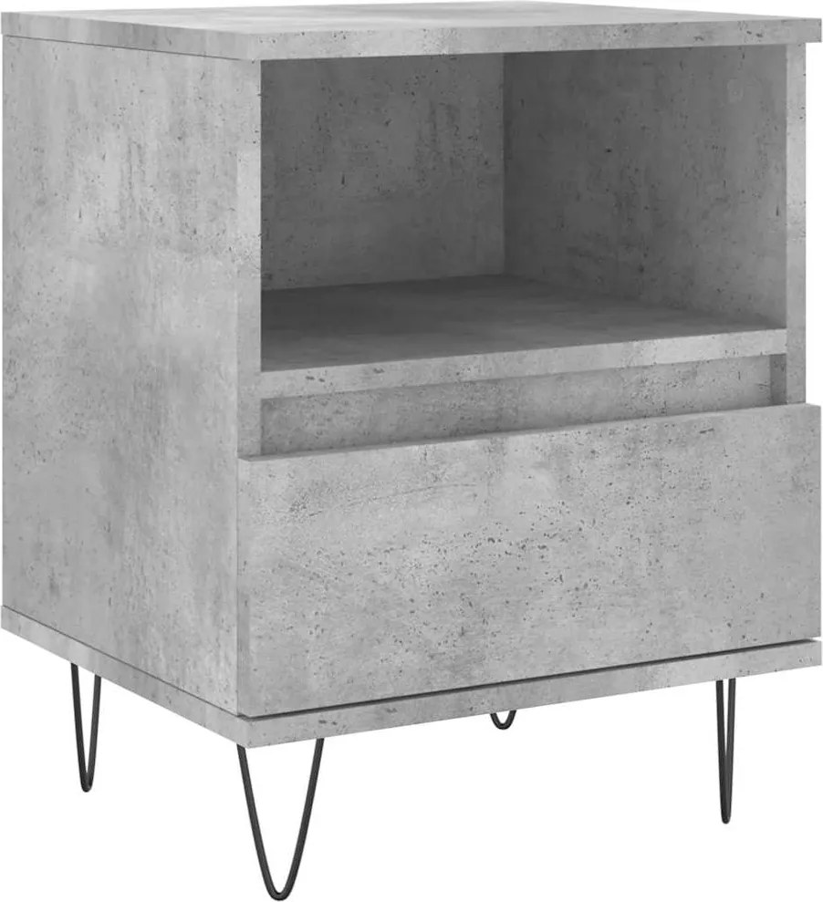 vidaXL betonszürke szerelt fa éjjeliszekrény 40x35x50 cm