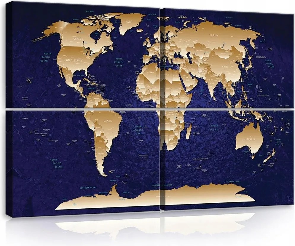 Falikép képek világtérkép 120x80