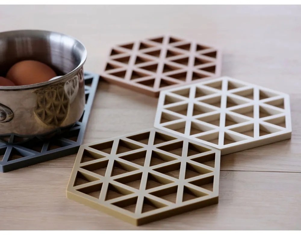 Triangles szürke szilikon edényalátét - Zone