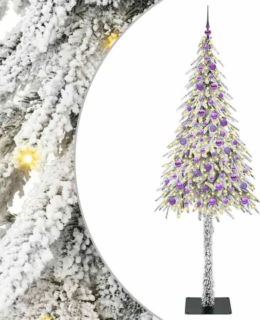 vidaXL Karácsonyfa 300 LED-del állvánnyal Fehér 210 cm PE és Acél