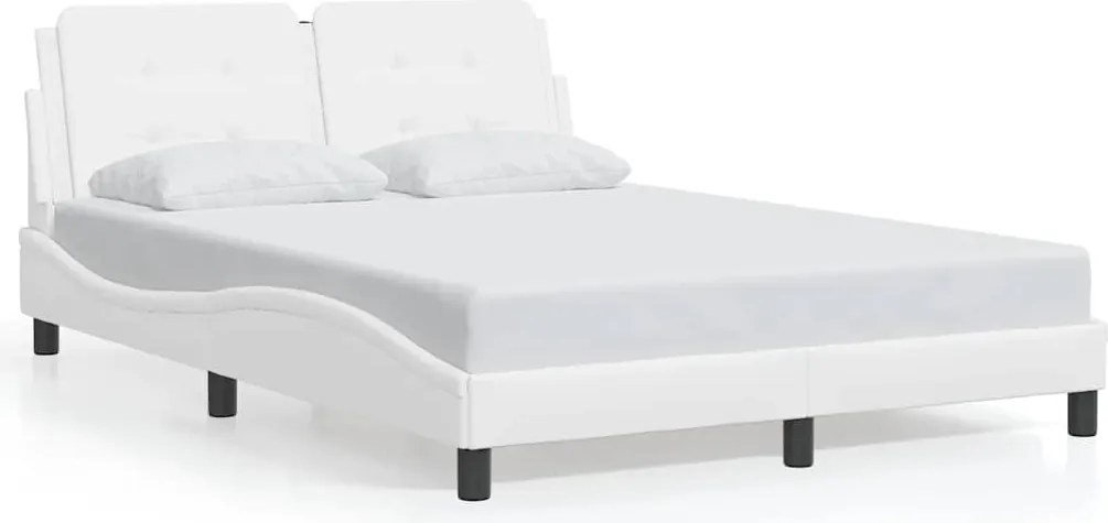 vidaXL fehér műbőr ágykeret matrac nélkül Zadar 140x190 cm