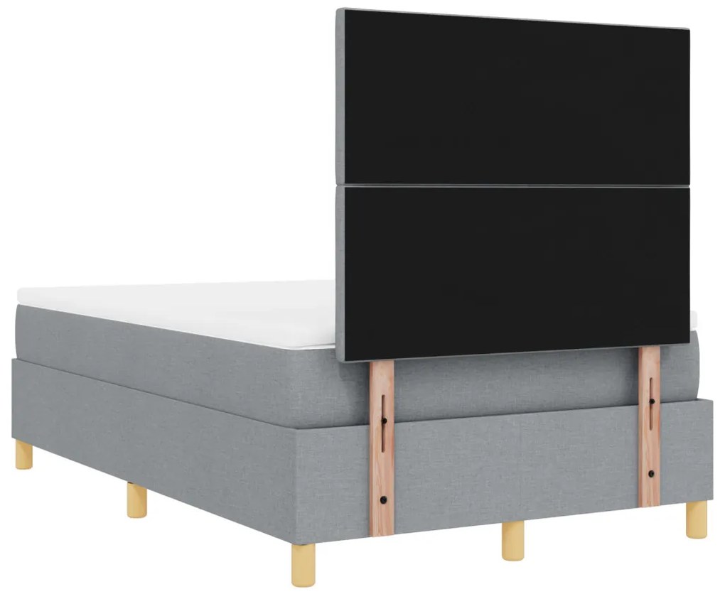 Box Spring Ágy Matrac Világosszürke 120x200 cm Szövet