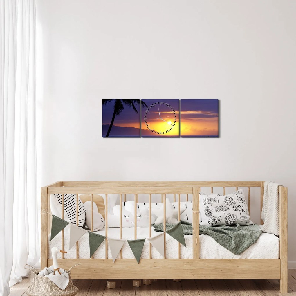 A naplemente képe a tenger felett (órával) (90x30 cm)