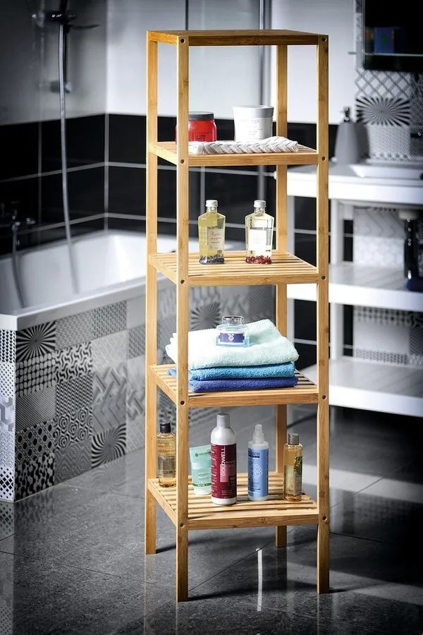 Aqualine, BAMBUSZ kerek szemeteskuka 5l, fehér, BI007