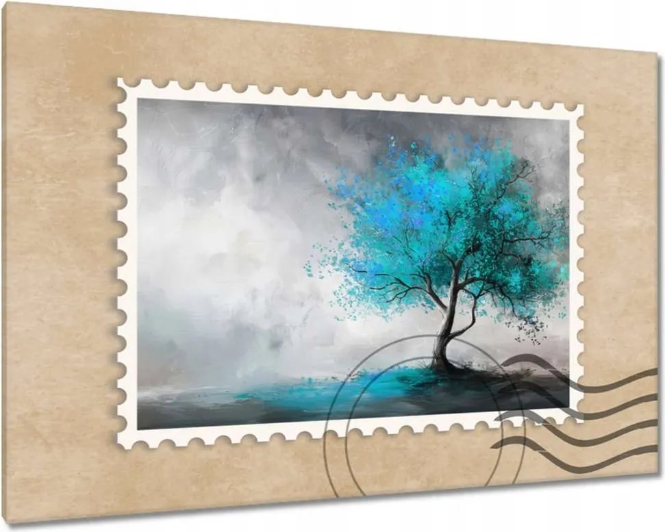 Vászonkép 120x80 Kék fa Modern Art