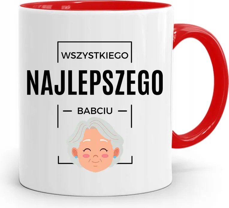 Piros Bögre Nagymamáknak Boldog Születésnapot fényképes nyomattal