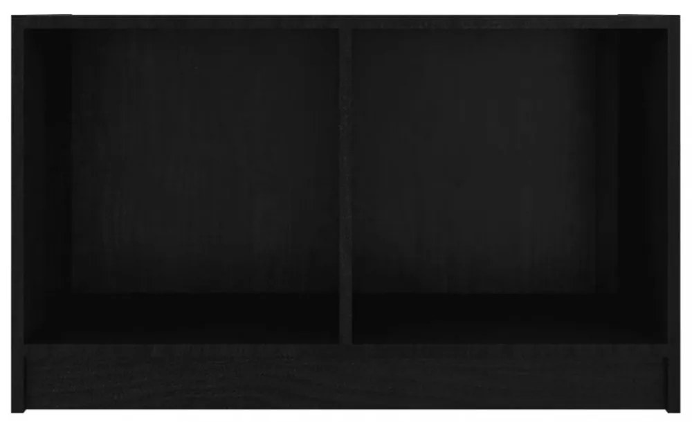 fekete tömör fenyőfa TV-szekrény 70 x 33 x 42 cm