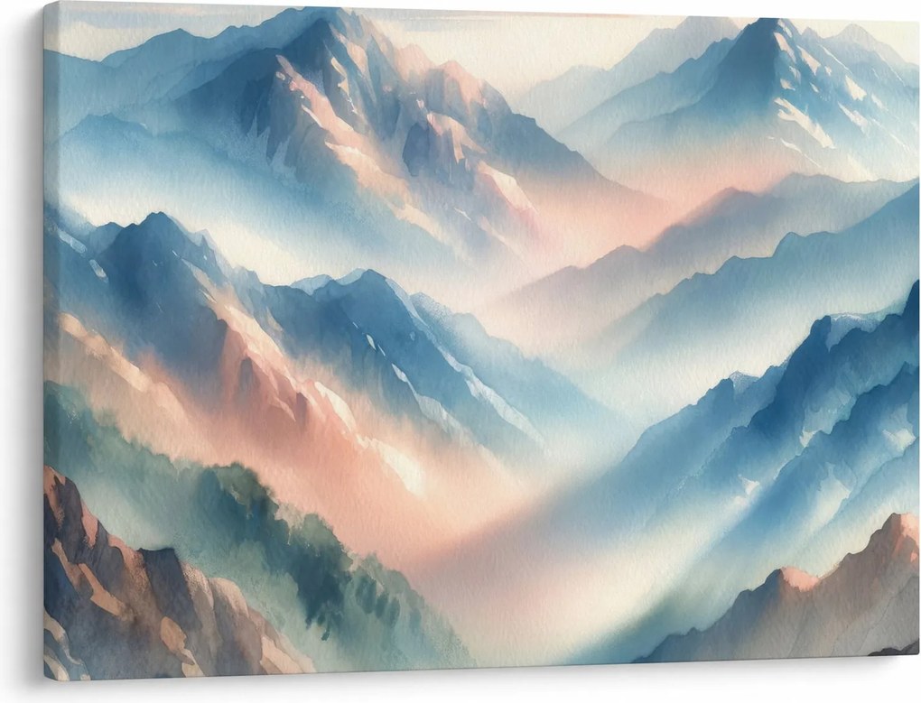 Kép - Akvarell hegyek (70x50 cm)