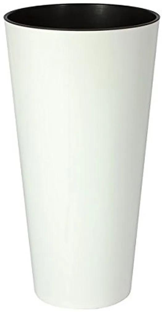 PROSPERPLAST TUBUS SLIM SHINE virágcserép, 4/8L, fehér DTUS200S-S449