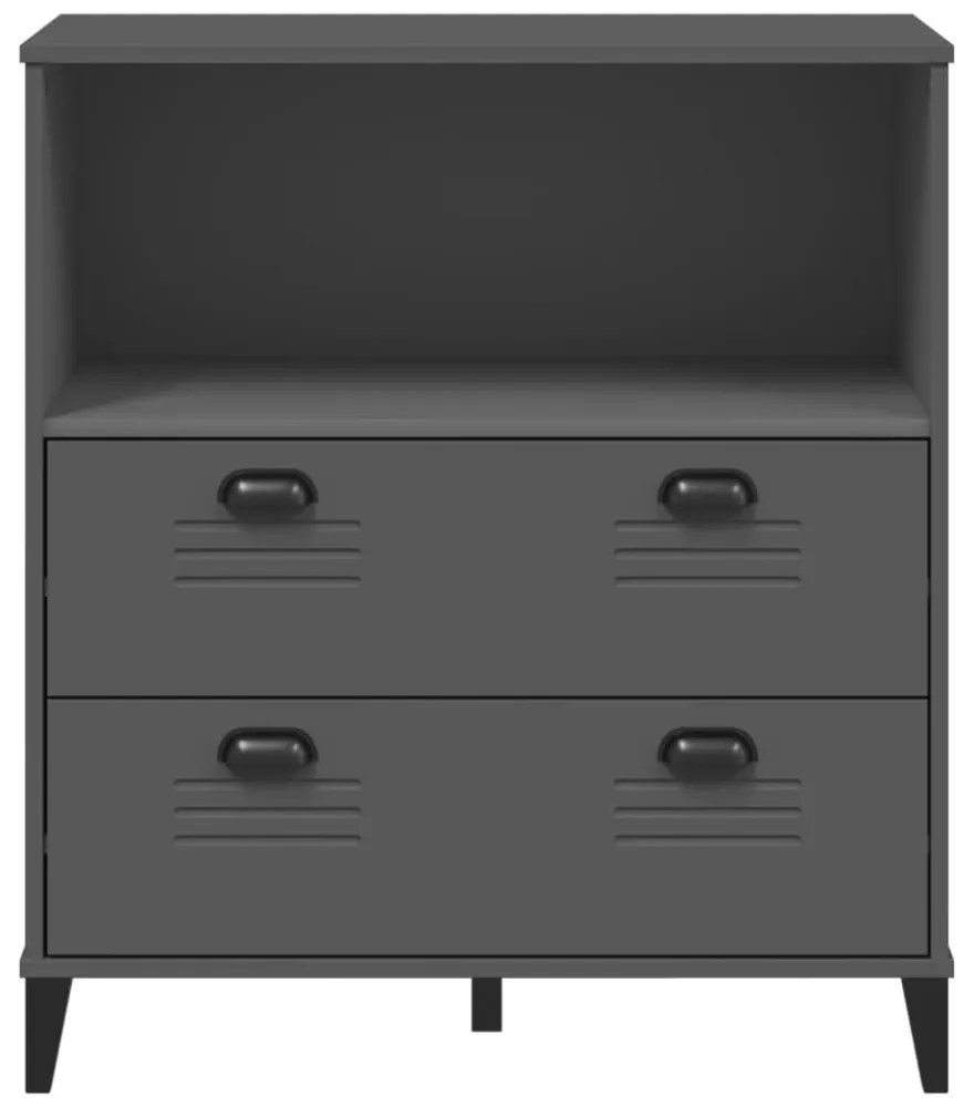 VIKEN antracitszürke szerelt fa könyvszekrény 80 x 40 x 90 cm