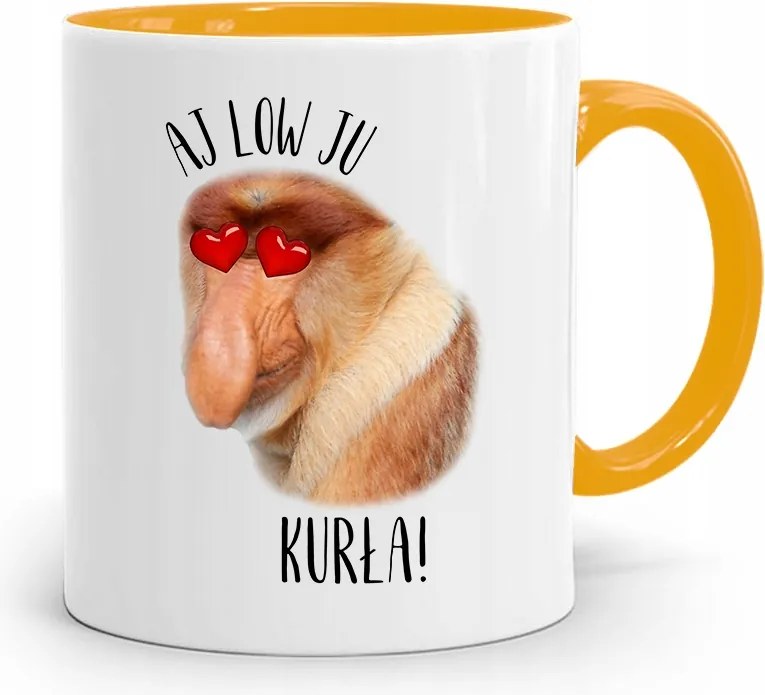 Sárga Hordozó Bögre Janusz Aj Low Ju Tyúk! Ajándék fényképes nyomattal