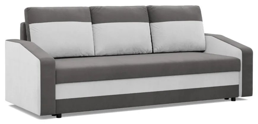 Hewlet kanapéágy, szövet anyag, hab töltet, szürke - fehér