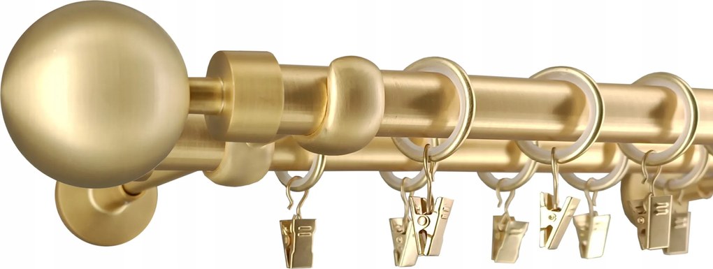 Függönykarnis Dupla Fém lux sárgaréz matt mix végek 19+19 mm 320 cm