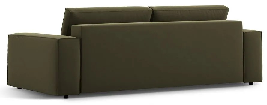Zöld bársony kinyitható-tárolóhelyes kanapé 247 cm Jodie – Micadoni