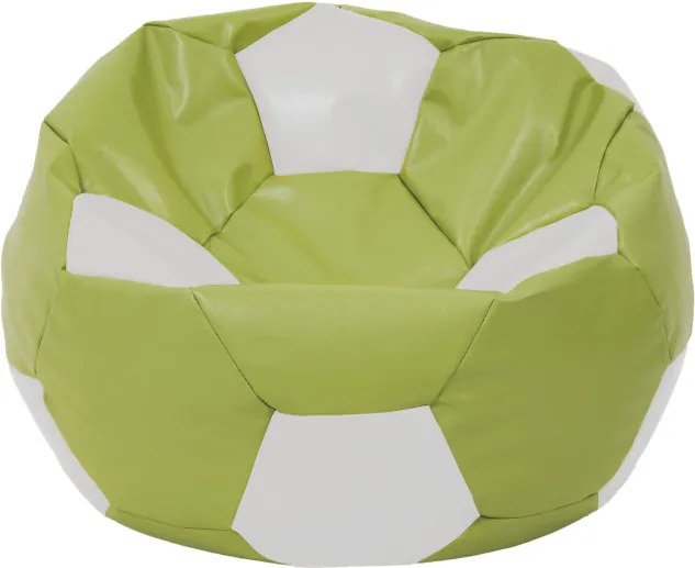 Baby Ball babzsákfotel - műbőr - zöld/fehér - 70 liter