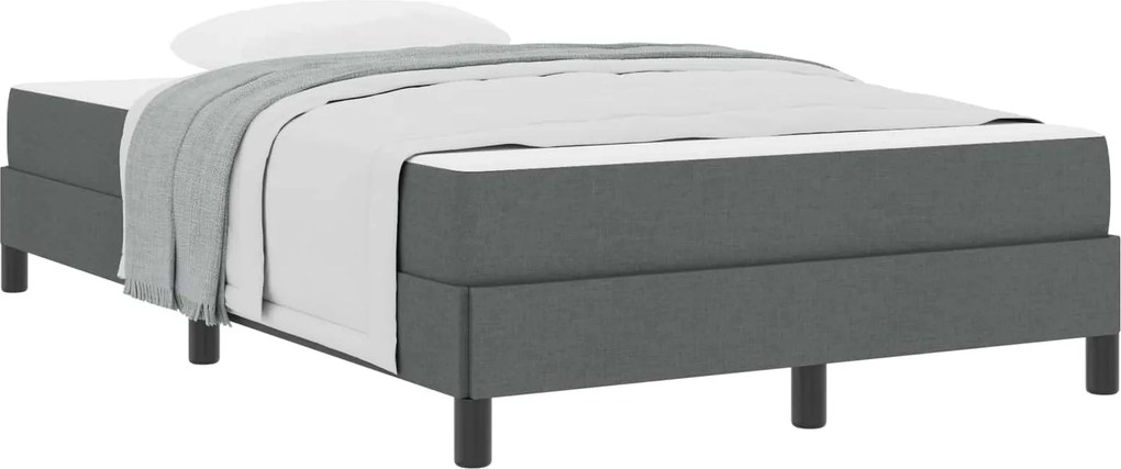 vidaXL Boxrugós ágy matracmal Sötétszürke 120 x 200 cm szövet