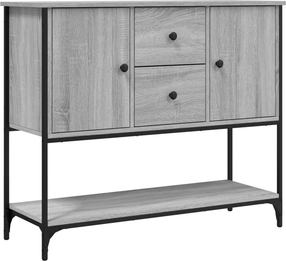 vidaXL szürke sonoma színű szerelt fa tálalószekrény 100 x 36 x 85 cm