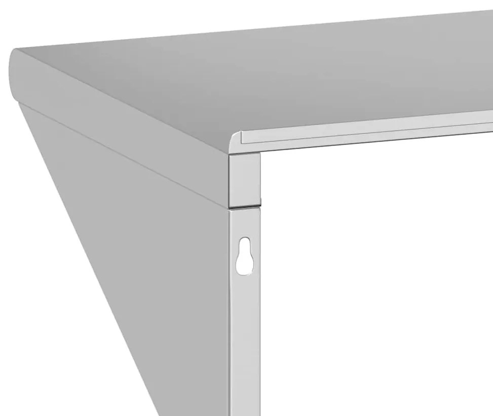 ezüstszínű rozsdamentes acél falipolc 100 x 30 x 31 cm