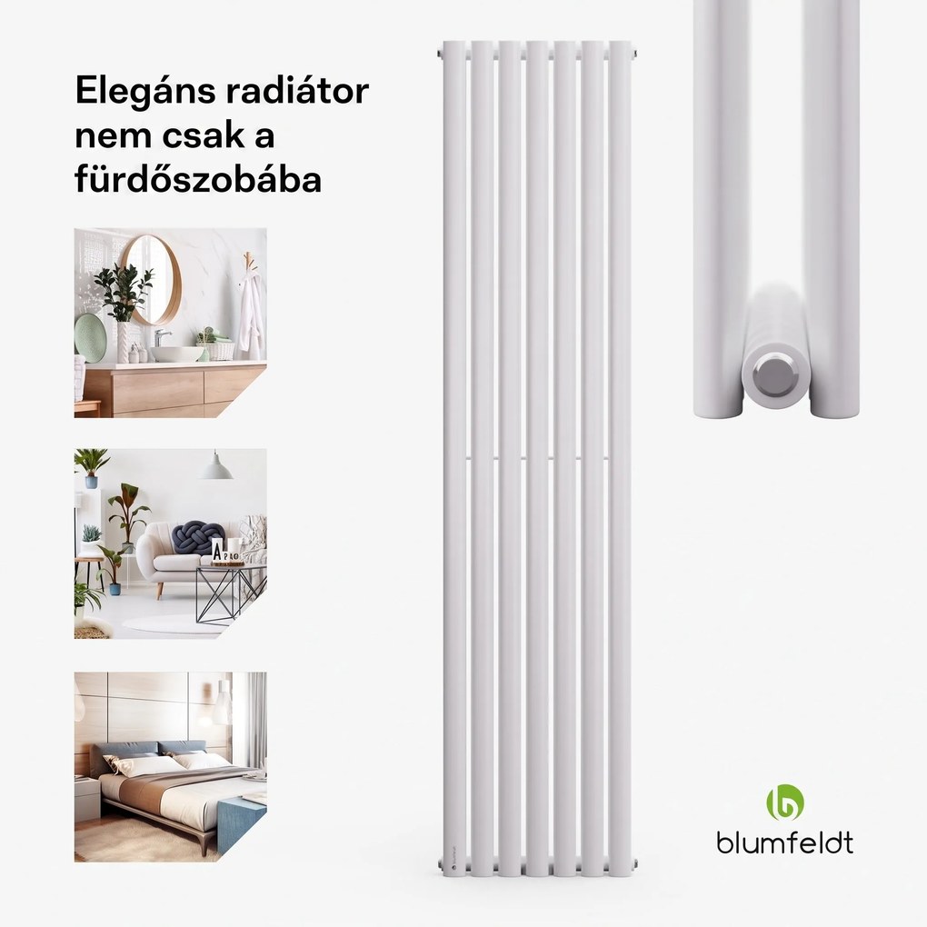 Blumfeldt Tallheo, 41 x 180, radiátor, fürdőszoba radiátor, csőradiátor, 1435 W, melegvizes, 1/2
