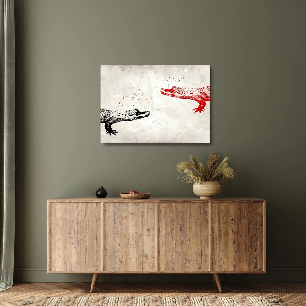 Kép - krokodilok (üvegen) (70x50 cm)