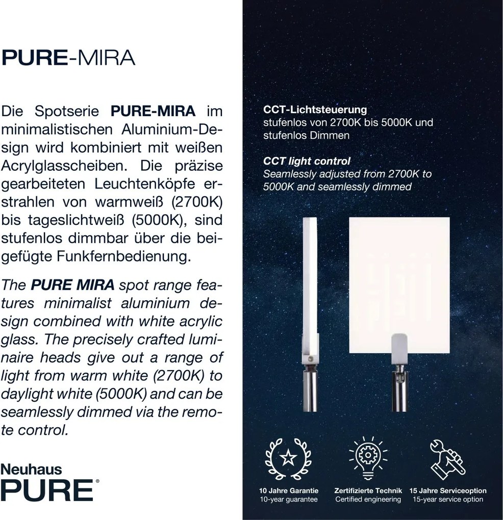 Paul Neuhaus modern fali lámpa pure-mira eloxált alumínium pln9353-95