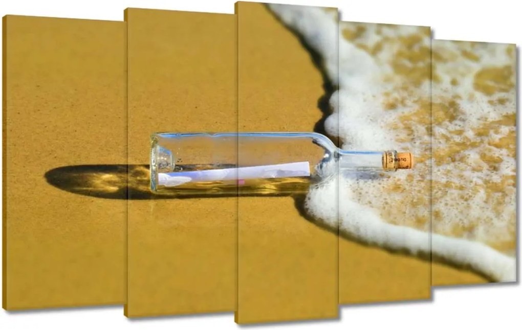 Vászonkép 100x60 Dugós üveg Levél