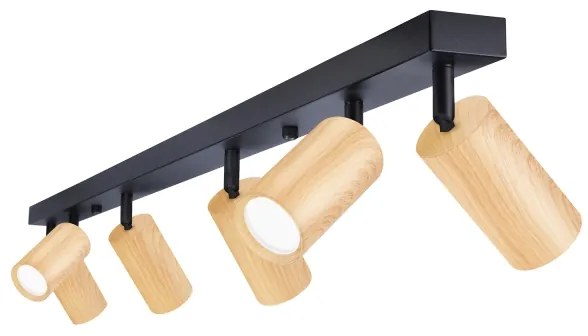 Brilagi - Spotlámpa SELE 6xGU10/30W/230V fekete/tölgy dekor