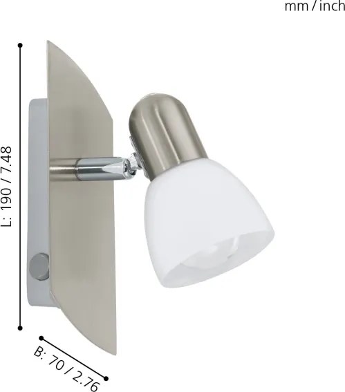 EGLO 90982 - ENEA spotlámpa 1xE14/40W matt nikkel/szatén