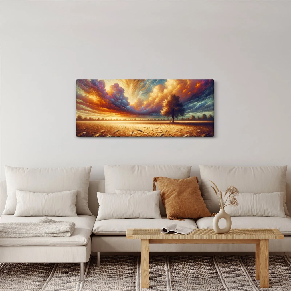 Kép – Fa a mezőn (120x50 cm)