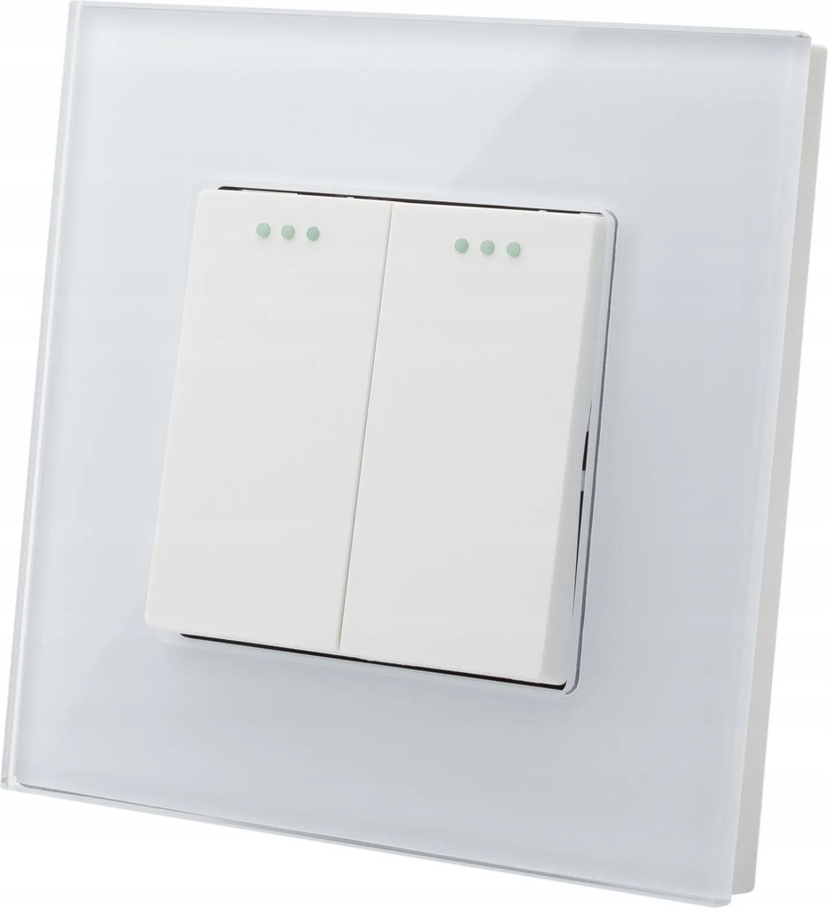 Luuna dupla fehér fali lámpa kapcsoló kerettel