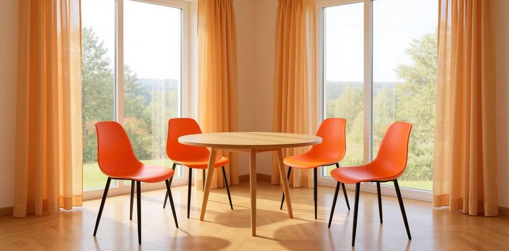 OSAKA narancssárga szék fekete lábakkal