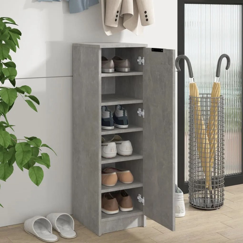betonszürke szerelt fa cipősszekrény 30 x 35 x 100 cm